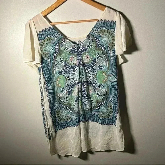 Maeve  Anthropologie 100% silk tunic blouse S - Picture 7 of 8